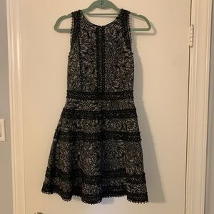 NWT PARKER Black&Gray Floral Cocktail Dress Small